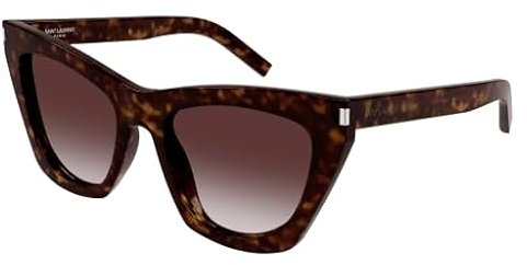 SAINT LAURENT Womens SL 214 Kate Sunglasses, Havana-Havana-Violet, 55