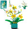 Orchid Flowers Building Set for Adults, 986PCS Yellow & White Plant Bonsai Kit with Vase, Artificial Bouquet Toy for Kids Women Her, Botanical Collection Home Decor Gift for Valentine's Day, Birthday