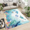 Rugs Aquarell Meerestiere Teppich Kurzflor Extra Weich Pflegeleicht Anti-Rutsch Teppiche für Küche Esszimmer Jugendzimmer Kinderzimmer Schlafzimmer Hellblau 140 x 200 cm