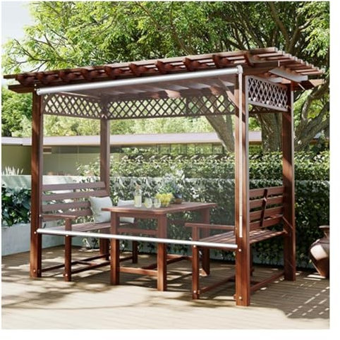 DGAMHF Waterproof Transparent Roller Blinds, Pvc Clear Roller Shades, Outdoor Garden Balcony Pergola Door Roll Up Blinds, Dust/wind/rainproof Window Curtains(145x300cm)