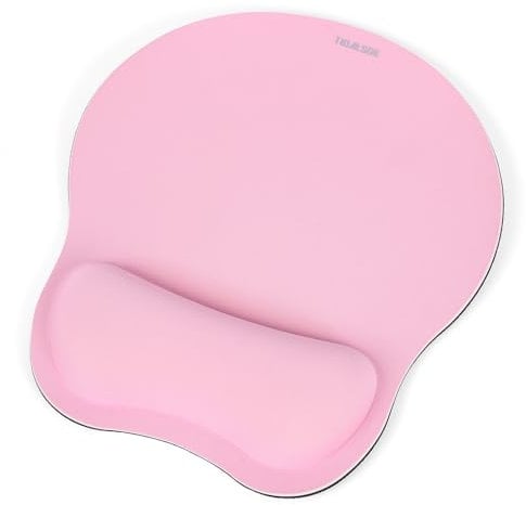 TIDALSOIL Ergonomisches Mauspad mit Handgelenkstütze mit rutschfestem PU-Boden, Schmerzlinderung, Memory Foam Mauspad für Büro&Haus, Pink