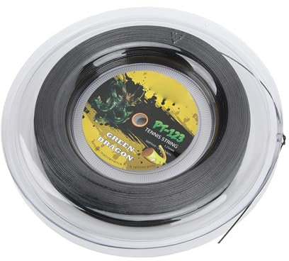 Tennissaite, 1,25 Mm Drahtdurchmesser, 200 M, Doppelt Geripptes Design, Polyester-Tennisschlägersaite für Amateur- und Tägliches Training (Black)