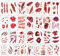 Tatuaggi temporanei(30 fogli), Halloween Scars Tatuaggi, Halloween Temporanei Rimovibili Tatuaggi, Per Adulti Uomo Donne (Rosso)