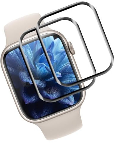 Carantee 2 Stück Schutzfolie für Panzerglas für Apple Watch Series 9/7/8 45mm Folie, Antifouling Series 9/7/8 45mm Displayschutzfolie, Bläschenfrei Hohe Auflösung Schutzglas für Apple Watch 45mm