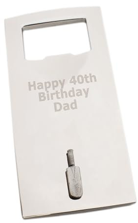Pewter Cricket Bat Design Bottle Opener with Personalised Message on The Front, Presented in a Velvet Pouch