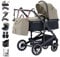 Daliya® NEOMOVE 3in1 Kinderwagen, Buggy & i-Size Babyschale | Alu-Rahmen | Reisekinderwagen & Sportwagen | Großer Einkaufskorb | Stadt & Gelände (Schwarz-Beige)