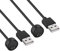 AXFEE 2 Stück Magnetisches Ladegerät Kompatibel mit Xiaomi Mi Band 7/6/5/Amazfit Band 5, USB Ladekabel Kabel, Fitness Tracker Zubehör, Tragbare Magnetische Ladestation Ladekabel 1,64ft 50cm - Schwarz