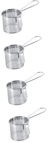 COLLBATH 4pcs Hot Pot Separating Colander Style Steel Mesh Strainer Easy Hanging