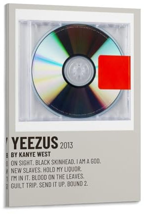 Kanye WestAlbum-Cover, ästhetische limitierte Auflage, Poster, Unterschrift, Rap-Sänger, Musikposter, Schlafsaal, Dekoration, Schlafzimmer, Poster, Druck, Leinwand, Wandkunst, Zimmer, 20 x 30 cm,