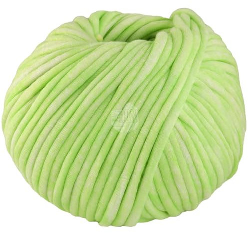 LANA GROSSA Gelato Vintage | Weiches, gefülltes Baumwoll-Schlauchbändchen mit buntem Sprenkeldruck | Handstrickgarn aus 52% Baumwolle & 48% Polyamid | 100g Wolle | 80m Garn FB 107