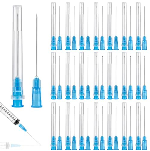 100 Stück 23 G (0,6 x 38mm) Edelstahl Abgabe Tube für Flüssigkeiten, Einzeln Verpackt Abgabe Tube für Nachfüllflüssigkeiten, Industrie Laborzubehör für Haushalt, Hobby, Öl, Klebstoff