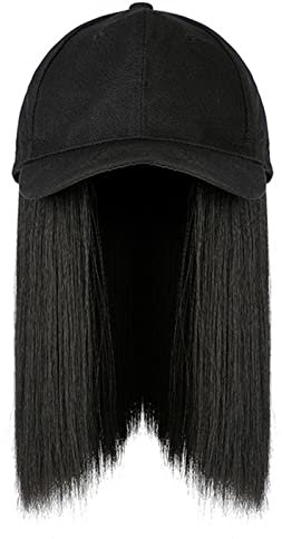 YiNLuax Frauen Gerade Perücke Synthetische Haarstücke Haarextension Mit Baseballkappe Für Chemotherapie Krebspatienten Geschützt