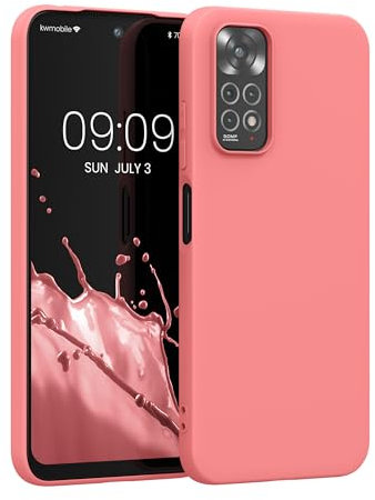 kwmobile Housse Compatible avec Xiaomi Redmi Note 11 / Note 11S Coque - Housse de téléphone Protection Souple en Silicone - Corail Pastel