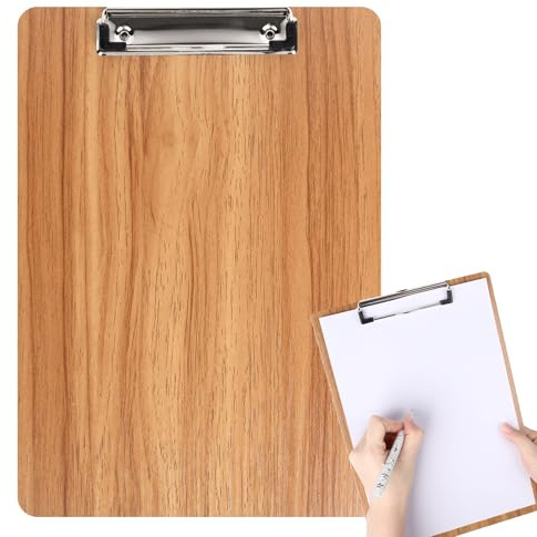 Klemmbrett A4 Holz, multifunktionale Schreibtafelklammer aus Holz mit Edelstahlklammer, A4-Schreibtafel, Clipboard, Schreibblock