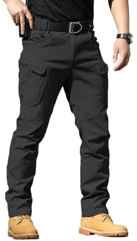 Generisch Pantalon cargo stretch pour homme - Coupe ajustée - Résistant - Léger - Pour la randonnée, les voyages, le quotidien