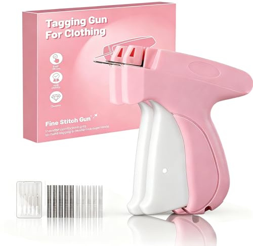 Stitch Gun for Clothes, Tag Attacher Guns, Micro Stitch Gun with 1000 Fasteners & 5 Needles, Compact and Portable, Clothes Tagging Gun for Socks, Hats