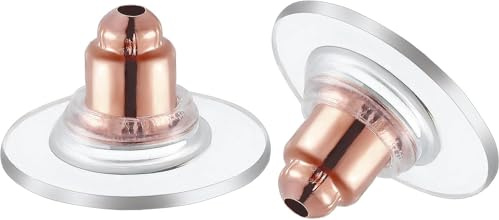 24 Stück hypoallergene Silikon-Ersatzteile für Ohrstecker und hängende Ohrringe,ohrstecker verschluss – weiche, hautfreundliche Ohrring-Puffer, wiederverwendbar, Roségold