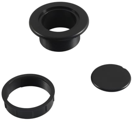 Patio Umbrella Hole for ring and Cap Set, Fits 2.55 Inch Table Openings with 1.63 Inch Inner Ring, Black PVC Parasol for stabilizer Cover for Garden Furniture, Reduces Wind Sway and Scratches
