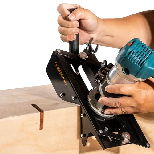 O'SKOOL Self-Centering Steel Spline Jig for Trim Routers | Bring The Trim Router To Large Furniture Corners, Frames, Boxes, And Cabinetry When Table Saw Setup Is Not Practical