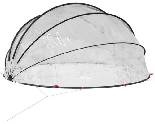Poolkuppel, Schutzkuppel, Zelt, Pool-Schutz, oberirdisch, transparent, 430 x 430 x 210 cm, PVC