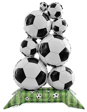 3 Stücke Ständer Sockel Fußball Trophäe Form Folienballons Cup Ballon Geburtstag Thema Party Dekorationen für Spieltag Party(Color2)
