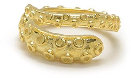 Serebra Jewelry Oktopus Tentakel Ring Größenverstellbar 925 Sterling Silber by (Gold)