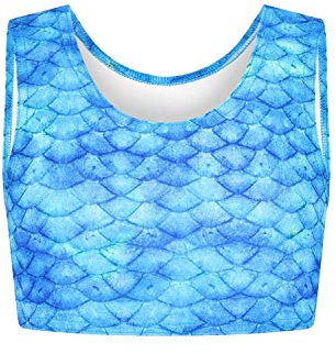 Planet Mermaid 4-teiliges Meerjungfrauenschwanz-Badeanzug für Mädchen, inklusive Meerjungfrauenschwanz, Oberteil, Kopfbedeckung und Meerjungfrauen-Aufklebern., Sunset Splash, 6-7 Jahre