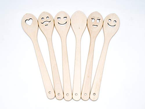 JOWE Set di 6 cucchiai da cucina in legno | 6 utensili da cucina in faggio | prodotto in Austria
