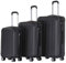 BEIBYE Zwillingsrollen Hardcase Reisekoffer Koffer Trolleys Hartschale in XL-L-M in 14 Farben (Schwarz, Kofferset)