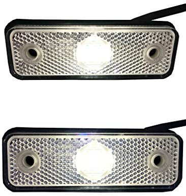 2x Weiß LED Begrenzungsleuchte 12V 24V Umrissleuchte Anhänger LKW E-9 102x36x17