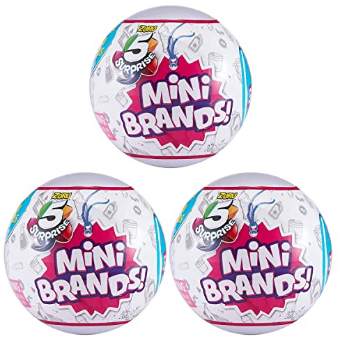 5 Surprise Mystery Mini Brands 3-Pack Capsule Blind Unique Cool Collectibles