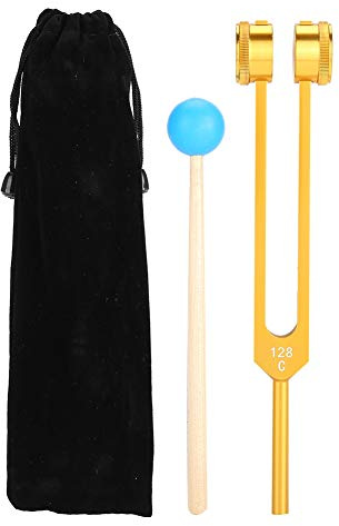 C128HZ Tuning Fork for Ear Cleaning, Sound Healing Instrument with Hammer, Ideal for Music Therapy, Classroom Activities, and Health Clubs