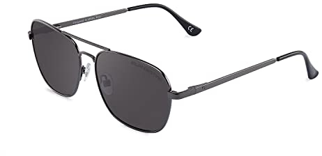 CLANDESTINE - Gafas de Sol Unisex - Modelo Pilot - Color Negro - Lentes de Nylon de Color Negro con Filtro HD - Antirreflejantes - Protección UV 400-140 x 45 mm