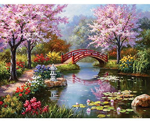 MWOOT DIY 5D Diamant Malerei Kit,Full Diamond Paste Painting Voller Stickerei Malerei für Home Wanddekoration(30x40CM) -Frühlingslandschaft