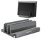 AboveTEK Vertical Laptop Stand 3 Slots for Computer, Tablet, Phone - Fits All Laptop Models (up to 17.3) - Heavy Duty Polished Aluminum Desktop Holder - Anti Slide Silicone Grips - Gray