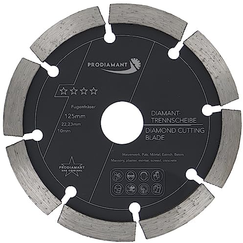 PRODIAMANT Fugenfräser ø 125 mm Breite 10mm für Mörtel Beton Mauerwerk und Putz 10mm Diamantsegment Profiqualität