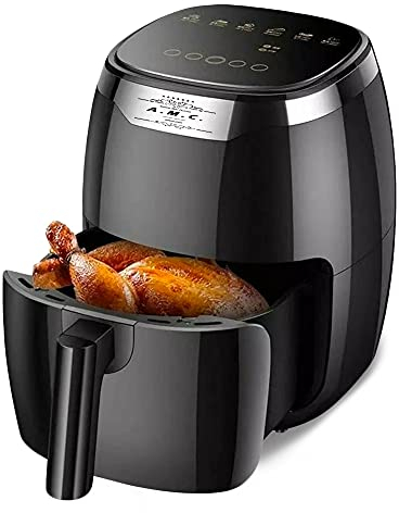 AMC Friggitrice ad aria calda elettrica da 8 Litri, Friggitrice aria Senza Olio con Touch Screen LCD, fornetto elettrico da 1500W con 6 metodi di cottura, Cestino Staccabile, Senza BPA,8L,1500 W