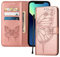 sukoly Compatible with iPhone 13 Pro Max (6.7) Case Magsafe,iPhone 13 Pro Max Leather Wallet Flip Case with [Card Holders][Kickstand][Wireless Charging] Protective Folio Case for Women Girls - Pink