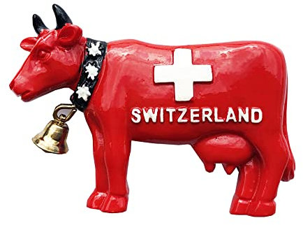 Schweizer 3D-Kühlschrankmagnet Kuh, Souvenir, Geschenk, Kunstharz, handgefertigt, schweizer Kühlschrankmagnet, Heim- und Küchendekorationskollektion