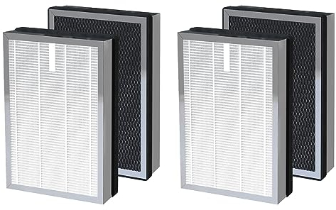 Paquete de 4 filtros de repuesto MA-25 True HEPA compatibles con purificador de aire MA-25, prefiltro 3 en 1, H13 True HEPA y filtro de carbón activado