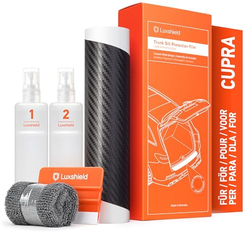 Luxshield Ladekantenschutz Folie für Cupra Born I 2021-2026 - Stoßstangenschutz, Kratzschutz, Lackschutzfolie - Carbon Schwarz