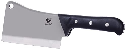 Beeketal 'HBB-10' Profi Fleischer Hackbeil mit ca. 180 mm Klinge aus 420 J 2 Edelstahl, rutschfestem und ergonomisch geformtem Griff - Schweres (ca. 710g) Fleischer Hackmesser mit 325 mm Gesamtlänge
