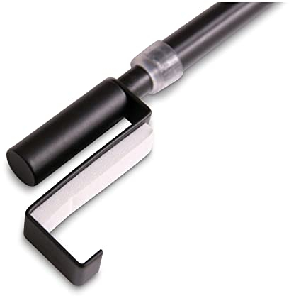 Deco-Raum Gardinenstange ausziehbar Schwarz Länge 60-90 cm Spannvitrage für Fenster Spannstange auf den Fensterflügel Durchmesser 9mm Metall