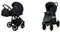 BabyLux Color Lux 2-in-1 Baby Kinderwagen Tief und Kinderwagen mit Zubehör Verstellbar und faltbar Aluminiumkonstruktion Wasserdichte Nicht abnehmbare Räder Onyx Black Frame
