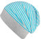 Wollhuhn ÖKO Leichte Mädchen/Jungen Beanie-Mütze Bündchen Elastisch Übergangszeit/Sommer Kinder-Mütze Baumwolle (Öko-Stoffe, Bio) 22222235 (Ringel Grau/Türkis, M)