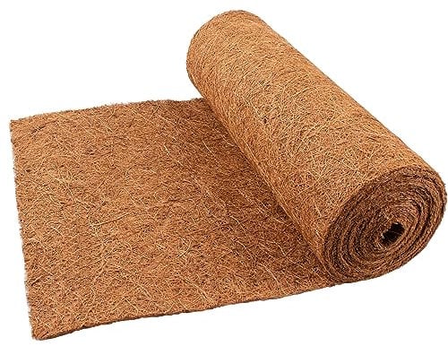 Coco Liner Roll 3m*0.3m/120 x 12, Natural Coconut Hanging Basket Liner, Reusable Coco Fiber Mat Coco Replacement Basket, Coconut Fiber Sheet Coir Mat Liner for Planter, Window Box, Wall Troughs