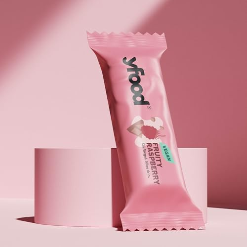 yfood Riegel Fruity Raspberry,vollwertig mit 13g Protein, 12 Riegel á 60 g