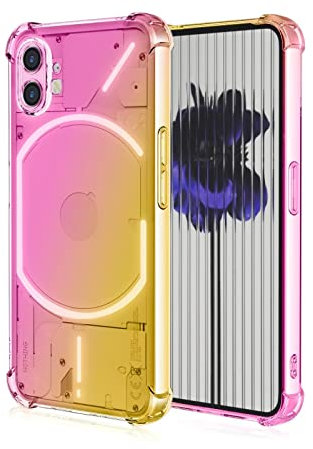 Topme Coque pour NothingPhone (1) / Nothing Phone 1 (6.55 inches), Étui de Téléphone Portable en Silicone TPU Souple avec Dégradé de Couleur Transparent - Or Rose