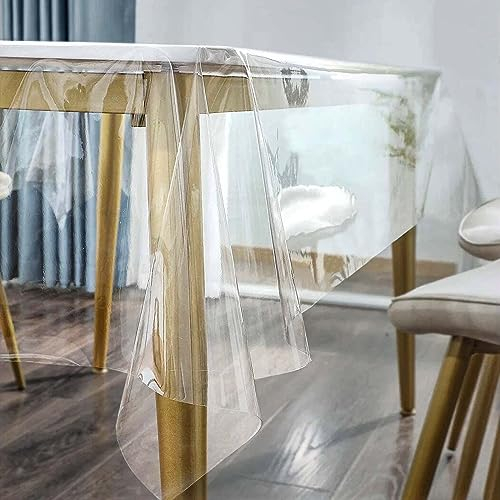 Tischdecke Folie durchsichtig, 137 * 213cm 0.18 mm Dicke Transparent Tischdecke Transparent Tischfolie Tischschutz-Folie PVC Tischfolie Tischdecke Plastik-Tischdecken Wasserabweisend Eckig