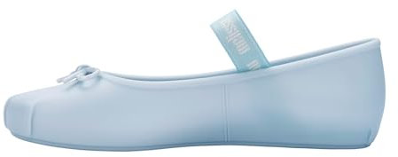 Melissa Sophie Jelly Flats for Women - Ballet Flats for Women Bow Applique & Strap, Slip-on Closed-Toe Women’s Jelly Shoes, Pearly Blue, 4 UK